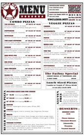 Uncle Si's Pizza - 9x14 Laminated Menu Side 1