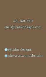 Calm Designs business card back