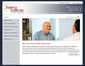 Retina Institue of Washington website remodel