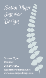 Susan Myer Interior Design business card