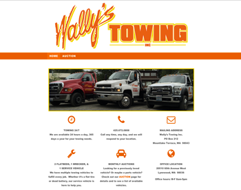 Wally's Towing Inc. website